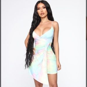 NWOT Fashion Nova Mixing It Up Mini Tye Dye Dress